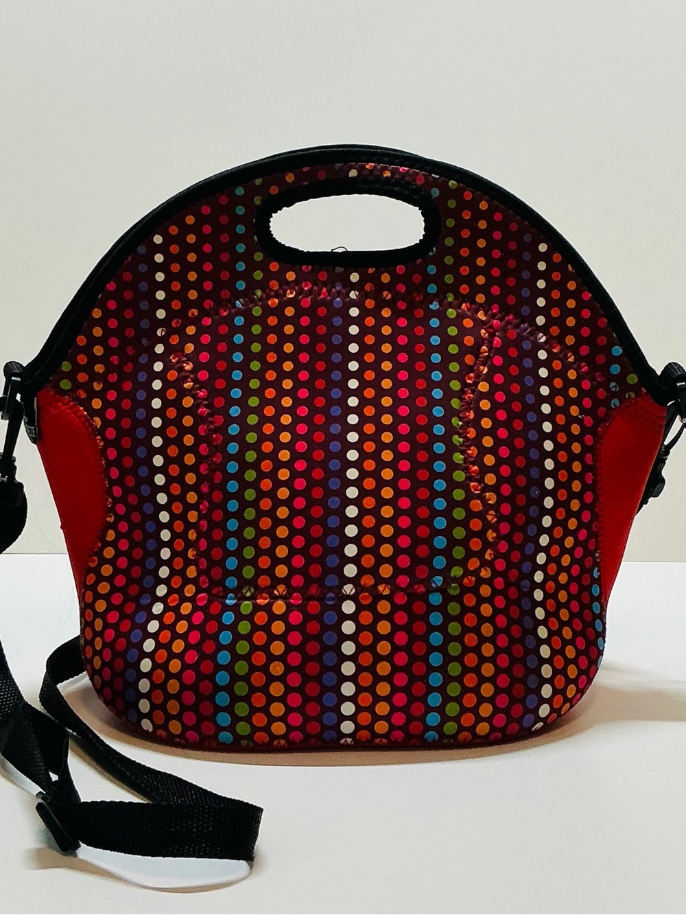 Multicolor Dot Print Lunch Tote Bag
